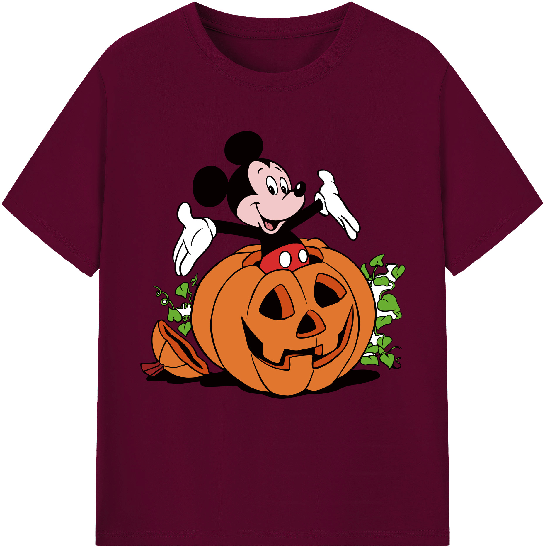 （画像用） ミッキーマウス Mickey Mouse レディースカジュアルプリントTシャツ（綿100％）